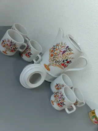 Juego d café/té porcelana Herrandiz marca española