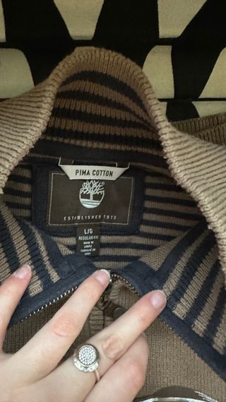 Jersey Timberland Marrón Media Cremallera