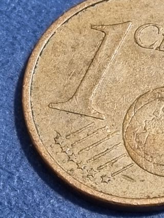 Moneda 1 céntimo Alemania 2002 D, errores