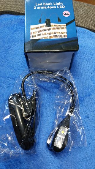 Lampada LED per libri 2 bracci 4 LED