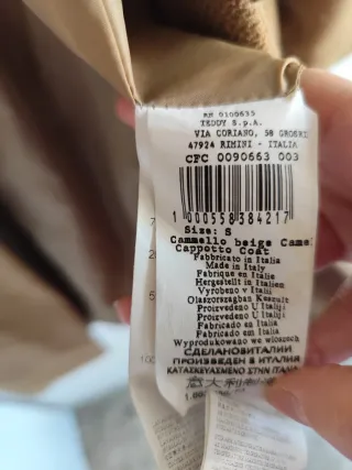 Cappotto Rinascimento Marrone Taglia S