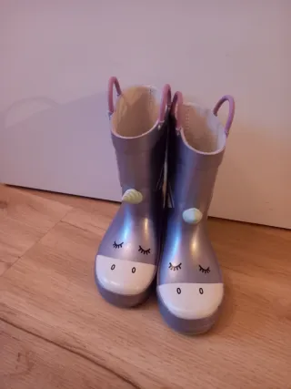 Botas de agua niña unicornio. Talla 27.