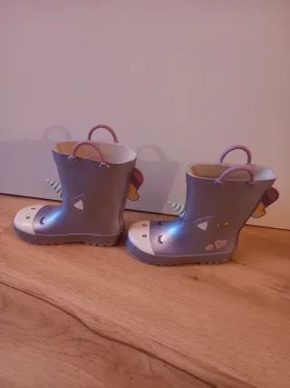 Botas de agua niña unicornio. Talla 27.