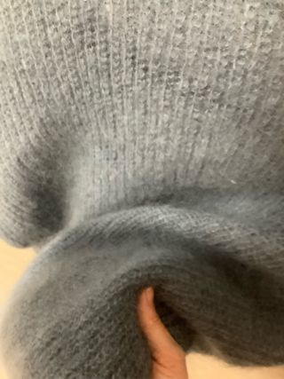 Chaqueta lana y mohair azul/gris