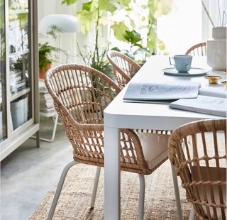 4 Sillas Comedor Nilsove Ratán Metal