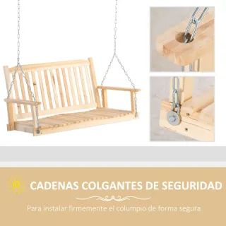 Columpio de madera para jardín