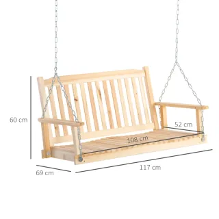 Columpio de madera para jardín