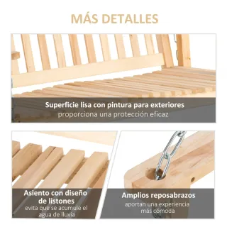 Columpio de madera para jardín