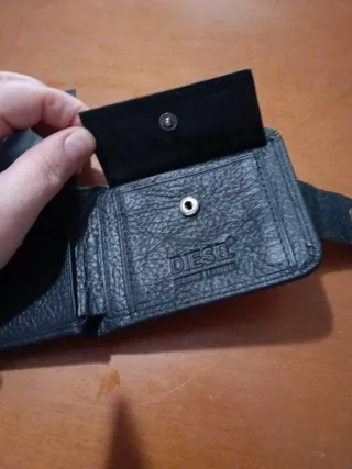 Cartera Diesel Negra Piel