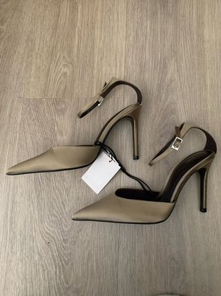 Tacones Zara Satinados Pulsera Talla 37