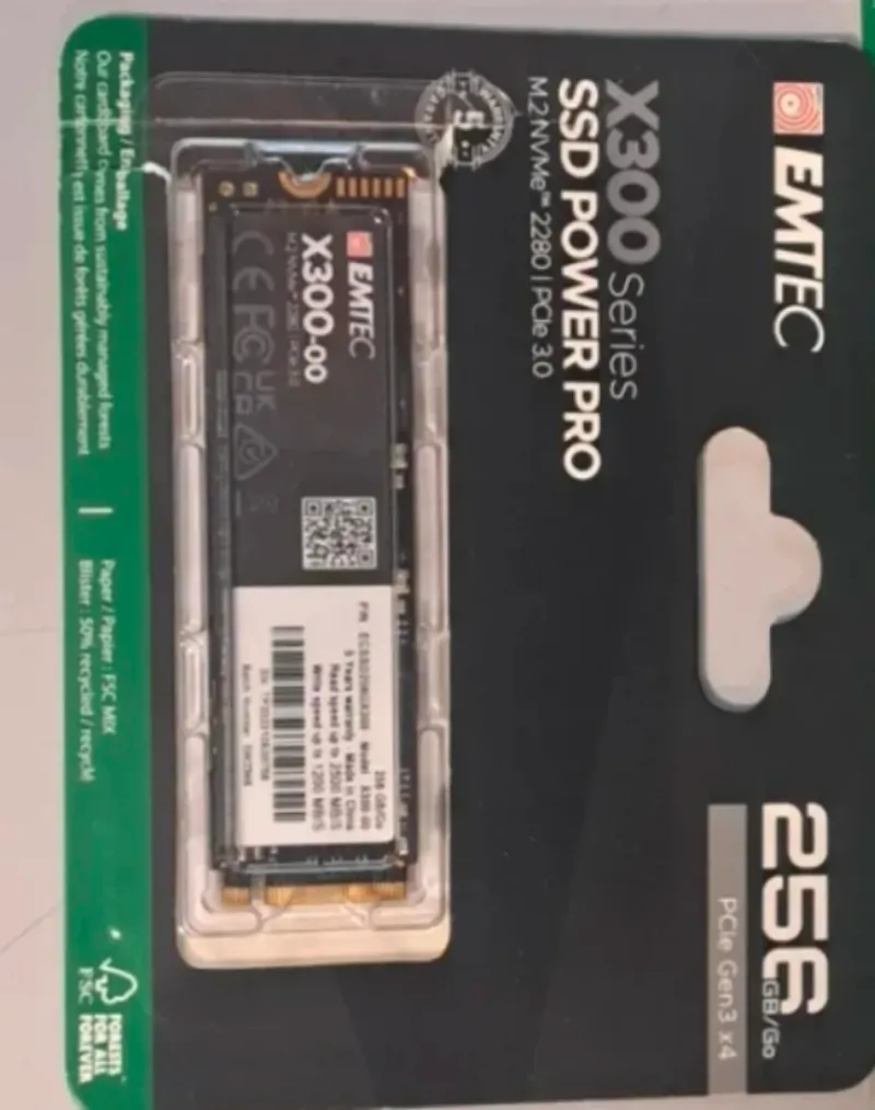 SSD M.2 NVMe EMTEC X300 256GB PCIe 3.0 afbeelding 2
