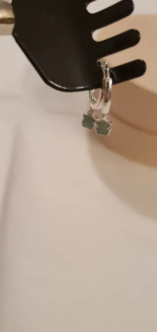 Mini aros plata y amazonita