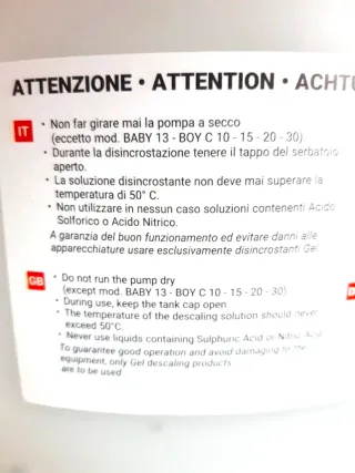 Pompa Disincrostante Gel 15 Lt Lavaggio Caldaia