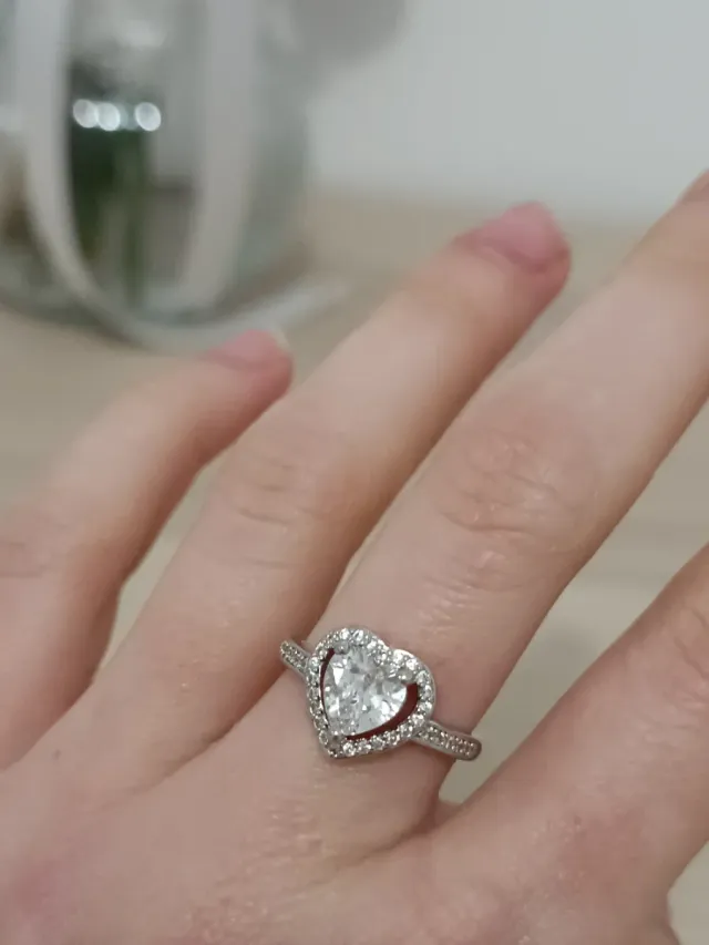 Anillo Plata 925 Corazón Circonitas Ajustable