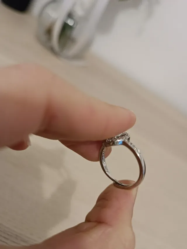 Anillo Plata 925 Corazón Circonitas Ajustable