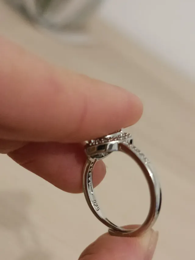 Anillo Plata 925 Corazón Circonitas Ajustable