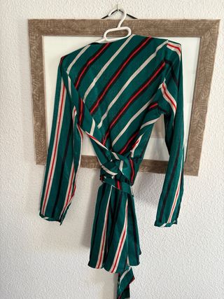 Vestido Zara TRF rayas verde