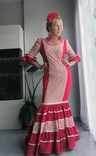 Vestido Flamenca Rojo y Blanco