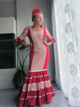 Vestido Flamenca Rojo y Blanco