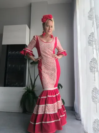 Vestido Flamenca Rojo y Blanco
