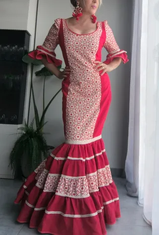 Vestido Flamenca Rojo y Blanco