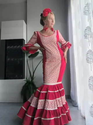 Vestido Flamenca Rojo y Blanco