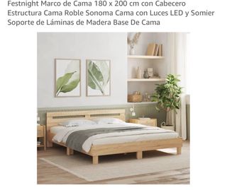 Cama Matrimonio Roble Sonoma 180x200cm