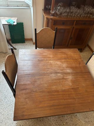 Tavolo Legno Massello + 4 Sedie Vintage