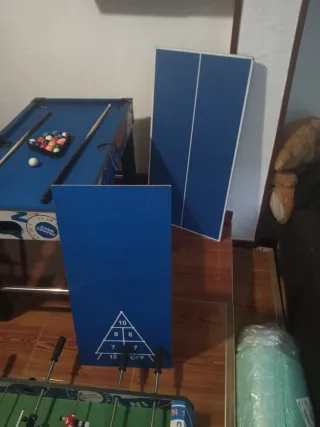 Mesa Multijuegos: Billar, Futbolín, Hockey, Pinpon