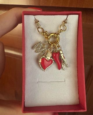 Collana Cuore Sacro oro e rosso