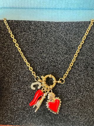 Collana Cuore Sacro oro e rosso