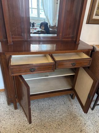 Credenza Art Déco anni '30 con specchiera