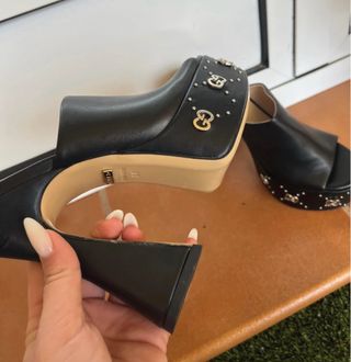 Sandalias Gucci Plataforma Tacón Negro
