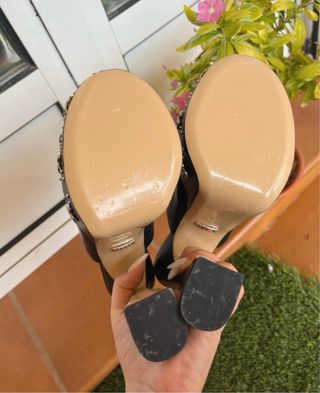 Sandalias Gucci Plataforma Tacón Negro