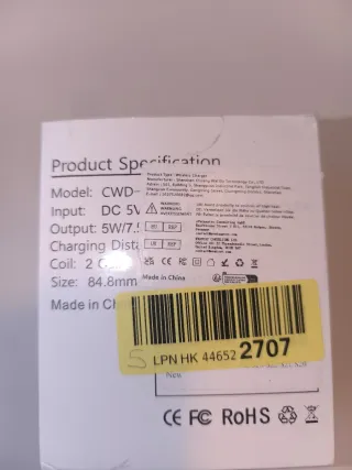 Cargador Inalámbrico Qi Soporte Negro