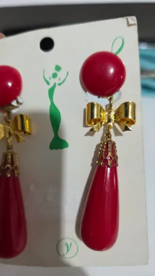 Pendientes Vintage Coral y Dorado