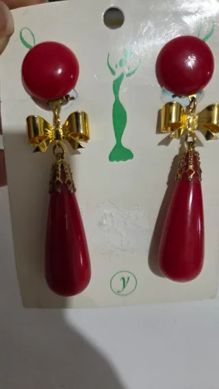 Pendientes Vintage Coral y Dorado