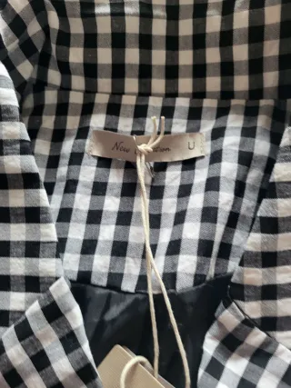 Chaleco vintage cuadros blanco y negro