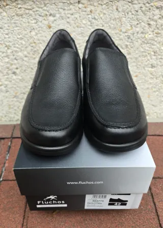 Zapatos Fluchos Talla 42 Negro Piel
