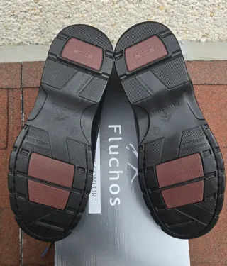 Zapatos Fluchos Talla 42 Negro Piel