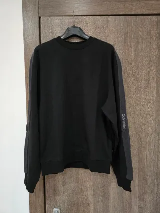 Felpa Calvin Klein Nera con Dettagli Grigio Taglia