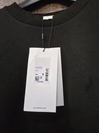 Felpa Calvin Klein Nera con Dettagli Grigio Taglia