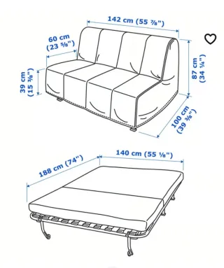 Sofá Cama Lisckseles Lova (IKEA)