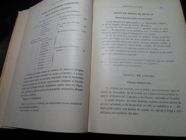ANTIGUA Farmacopea Oficial Española 1926