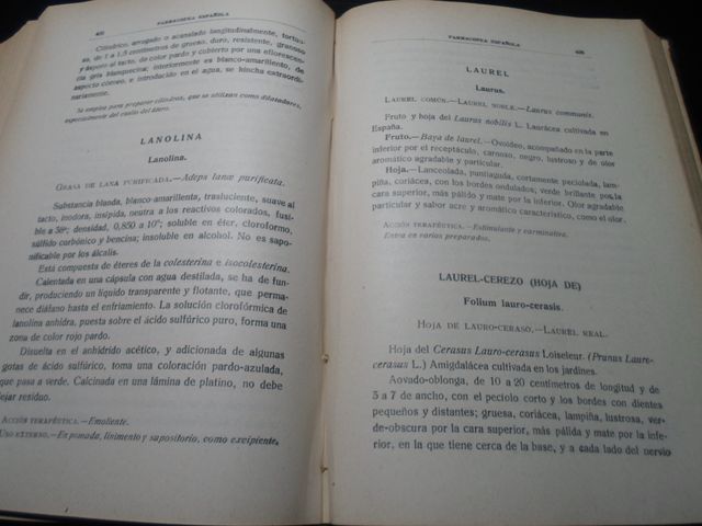 ANTIGUA Farmacopea Oficial Española 1926