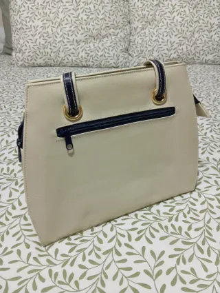 Bolso M&S beige y azul de hombro