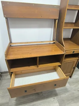 Cambiador bebé madera con columna