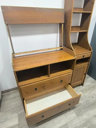 Cambiador bebé madera con columna