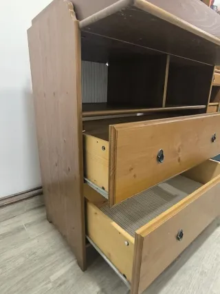 Cambiador bebé madera con columna