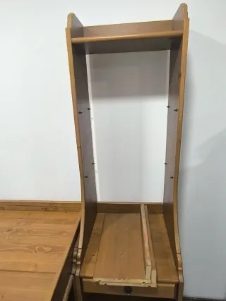 Cambiador bebé madera con columna